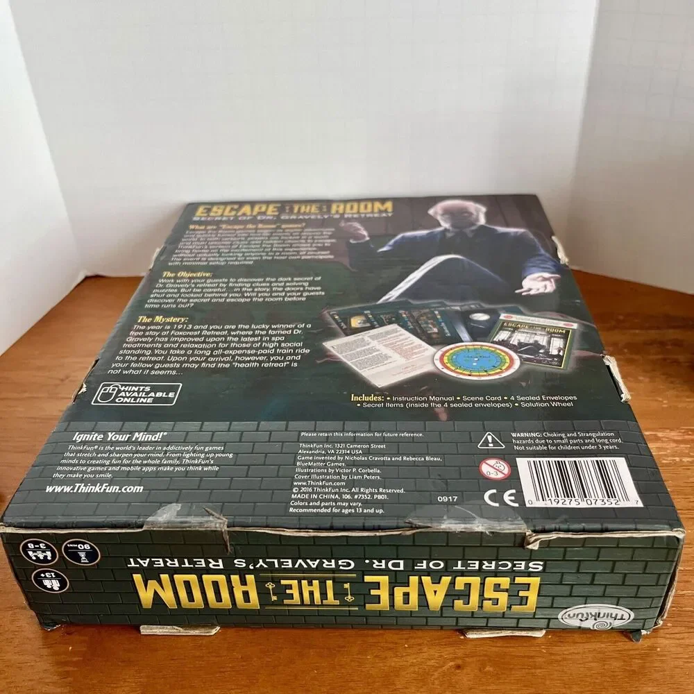 Thinkfun Escape The Room Secret of Dr‎ Gravely's Retreat Game Experience Sealed